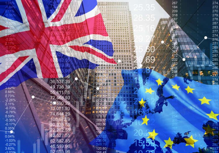 Great Britain stock market graphic background with financial market trade chart