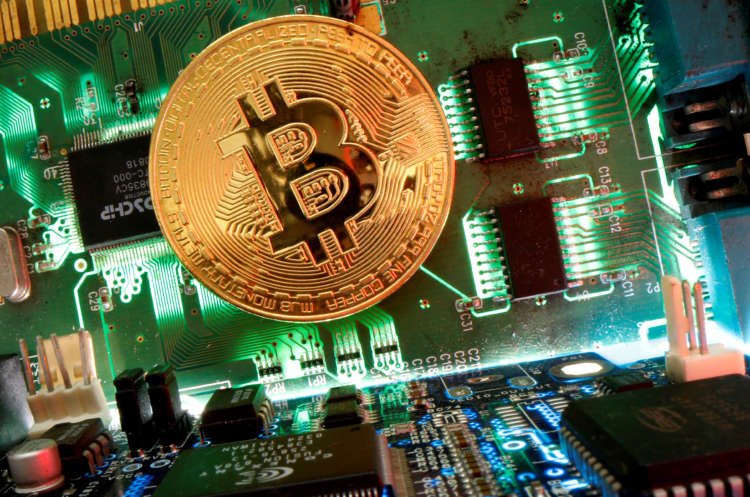 Illustration of Bitcoin on a motherboard, highlighting wealth managers' concerns - Global Banking & Finance Review