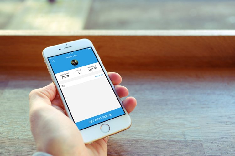 Illustration of patrons using Flypay app to settle bar tabs at a pub - Global Banking & Finance Review