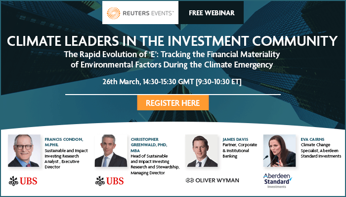 Webinar promotion on climate change and sustainable investing strategies - Global Banking & Finance Review