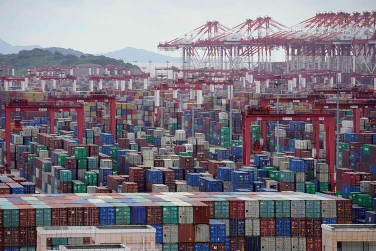Containers at Yangshan Deep-Water Port, reflecting China's trade decline - Global Banking & Finance Review