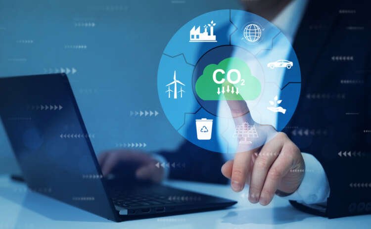 Reduce CO2 emission concept. Renewable energy-based green businesses can limit climate change and global warming.Sustainable development on renewable energy.