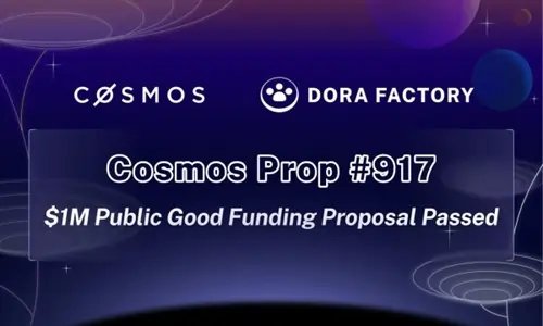 Image for Cosmos Hub Approves $1 Million Grant to Dora Factory for Quadratic Funding Initiative