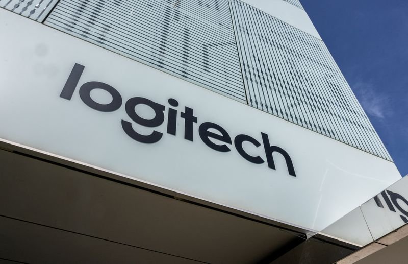Logitech logo with rising stock chart symbolizing 9% increase after Q3 report - Global Banking & Finance Review