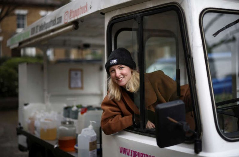 Image for On a retro style milk truck, London entrepreneur chases a ‘zero waste’ future