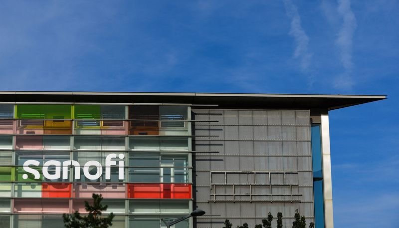 Sanofi company logo with financial graphs illustrating share buyback announcement - Global Banking & Finance Review