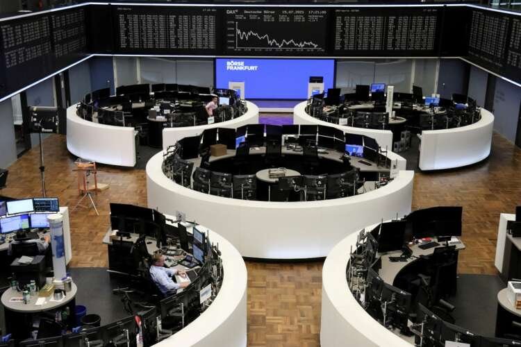 The German share price index DAX graph is pictured at the stock exchange in Frankfurt