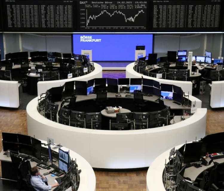 The German share price index DAX graph is pictured at the stock exchange in Frankfurt