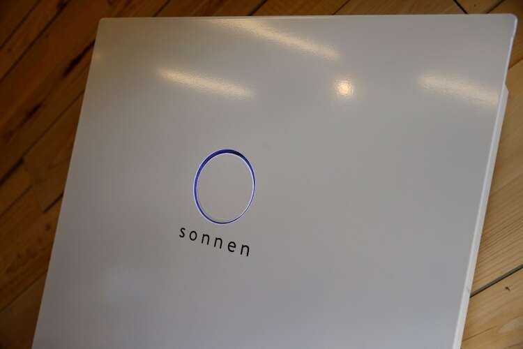 FILE PHOTO: A lithium battery unit of the startup “sonnen”, formerly known as Sonnenbatterie, is seen in Berlin
