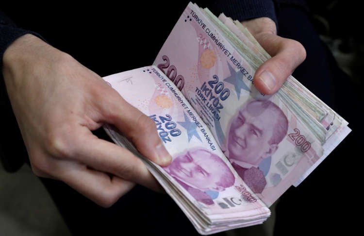 Turkish lira symbol with fluctuating currency graphs - Global Banking & Finance Review