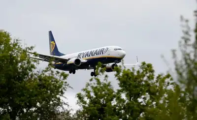 Image for Ryanair H1 profit falls 18% on lower fares, but price weakness moderating