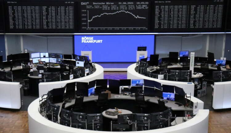 Image for European shares hold near record highs as energy, consumer stocks bounce