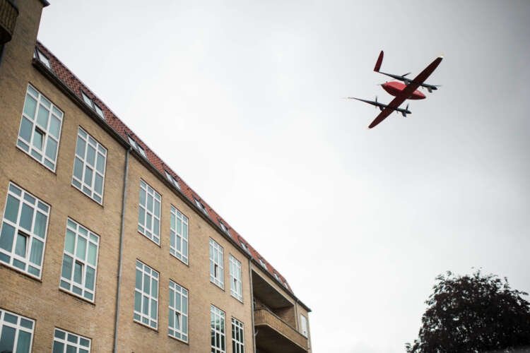 Medical drone delivering healthcare supplies, highlighting Denmark's healthcare investment - Global Banking & Finance Review