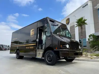 Image for UPS, FedEx transition to electric vans slowed by battery shortages, low supply