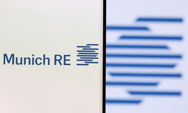 Illustration of a smartphone displaying the Munich Re Group logo related to antitrust concerns in climate alliances - Global Banking & Finance Review