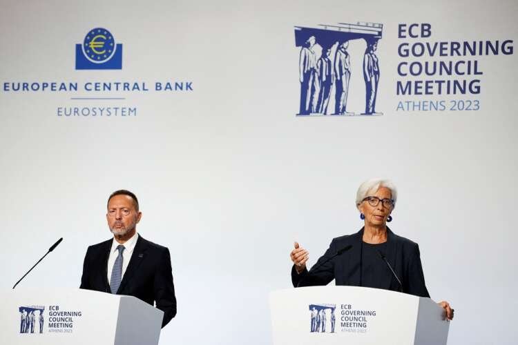 Image for ECB snaps rate-hike streak, pushes back on talk of cuts