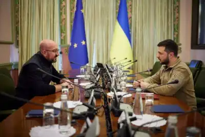 Image for EU’s Michel tells Ukrainians during Kyiv visit: ‘History will not forget’
