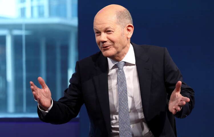 German top candidates for chancellor attend TV debate in Berlin