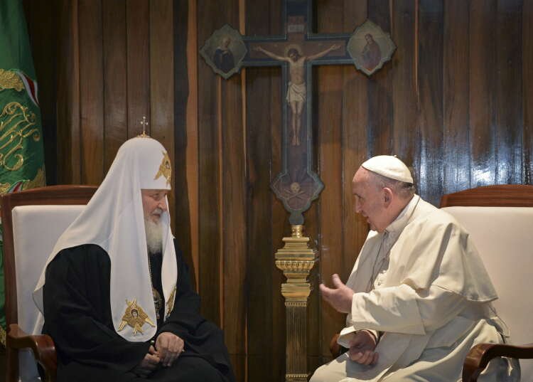 Pope Francis and Patriarch Kirill during a previous meeting, relevant to the postponed June meeting - Global Banking & Finance Review