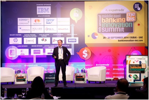 Keynote session highlighting biometrics in banking at the Middle East Banking Innovation Summit 2014 - Global Banking & Finance Review