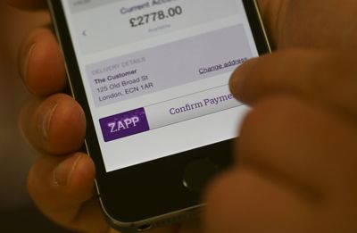 Zapp in action - pay button on ecommerce site