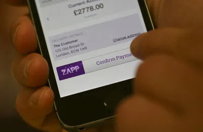 Zapp in action - pay button on ecommerce site
