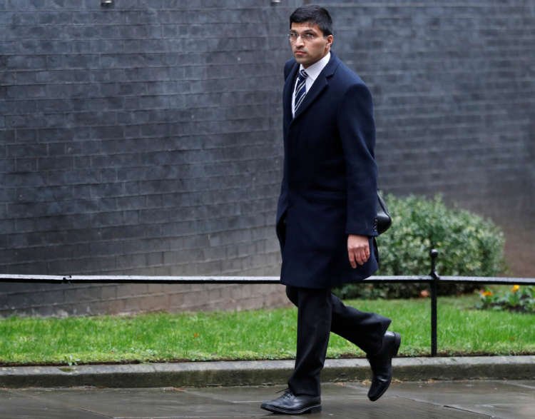 FILE PHOTO: Nikhil Rathi CEO of the London Stock Exchange UK Division arrives at 10 Downing Street in London