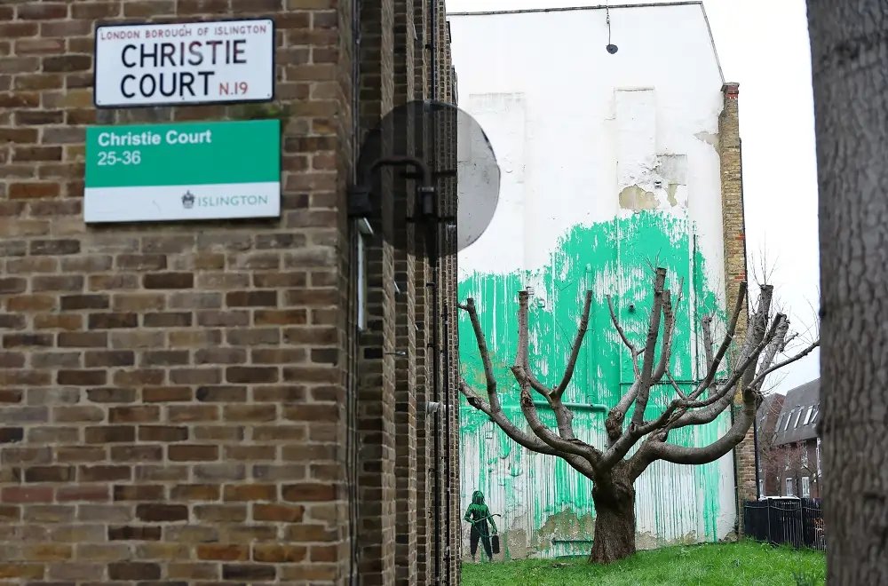 Banksy's new mural of green tree foliage in north London - Global Banking & Finance Review