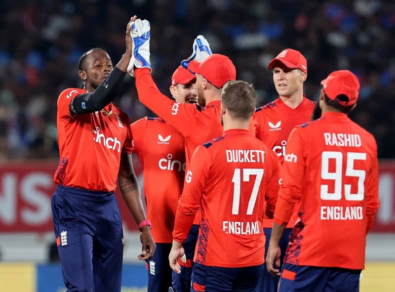 England cricket team celebrating their 26-run victory against India in Rajkot - Global Banking & Finance Review