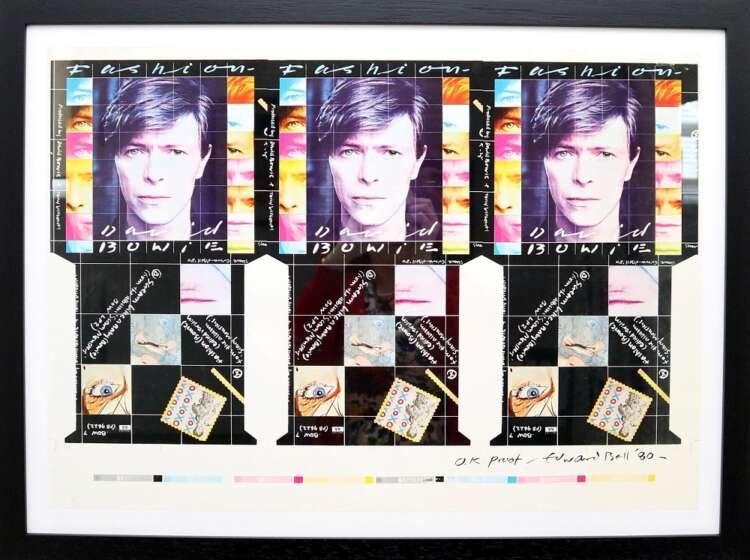 A handout photo of David Bowie’s “Fashion” single design created by British Contemporary artist Edward Bell