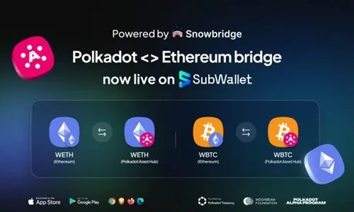 SubWallet interface showcasing Polkadot bridge and swap features - Global Banking & Finance Review