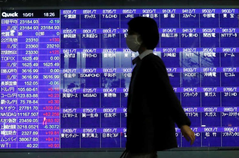 Image for Asian shares jump on hopes for low rates, oil up on cyber attack