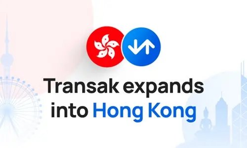Transak's logo with a skyline of Hong Kong, symbolizing expansion into APAC's digital asset ecosystem - Global Banking & Finance Review