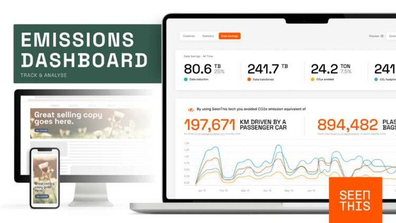 Image for SeenThis launches Emissions Dashboard to enable advertisers to analyse data reduction and emission savings on campaigns