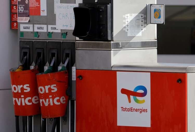 Empty fuel pumps at a TotalEnergies station due to refinery strikes - Global Banking & Finance Review