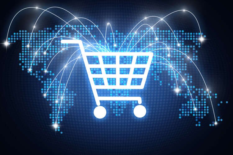 Shopping cart icon with global connections illustrating new global commerce - Global Banking & Finance Review