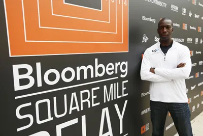 Michael Johnson at the Bloomberg Square Mile Relay