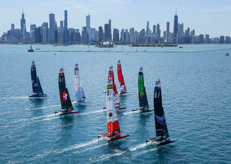 US SailGP team competing in Chicago, showcasing sailboat racing dynamics - Global Banking & Finance Review