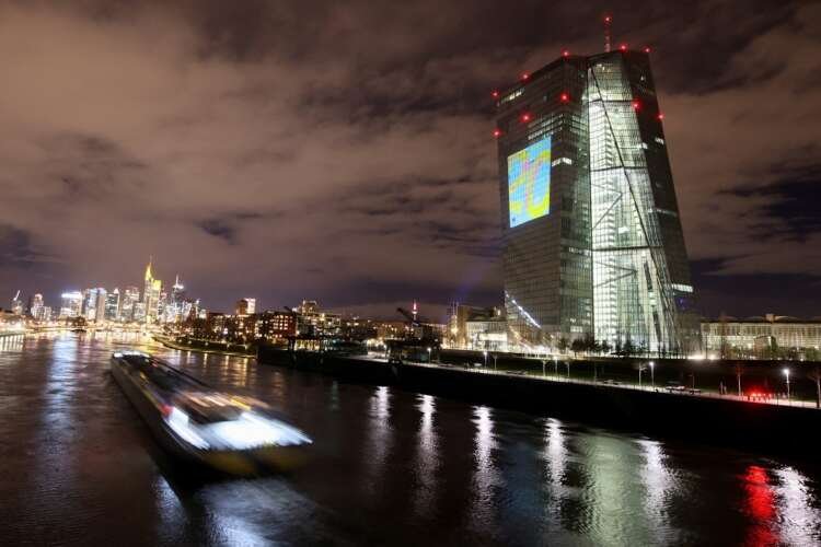 ECB headquarters illuminated to mark Euro's anniversary, reflecting on monetary policy - Global Banking & Finance Review