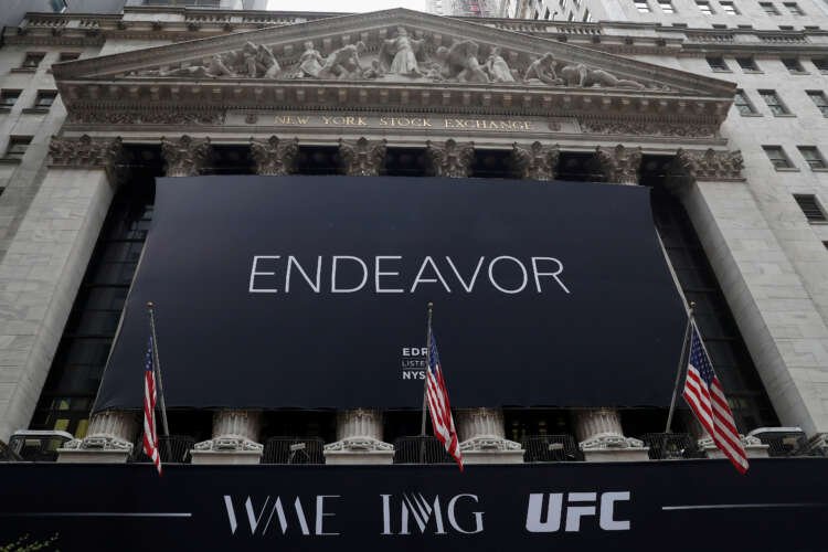Endeavor Group Holdings logo on NYSE, symbolizing potential WWE acquisition - Global Banking & Finance Review