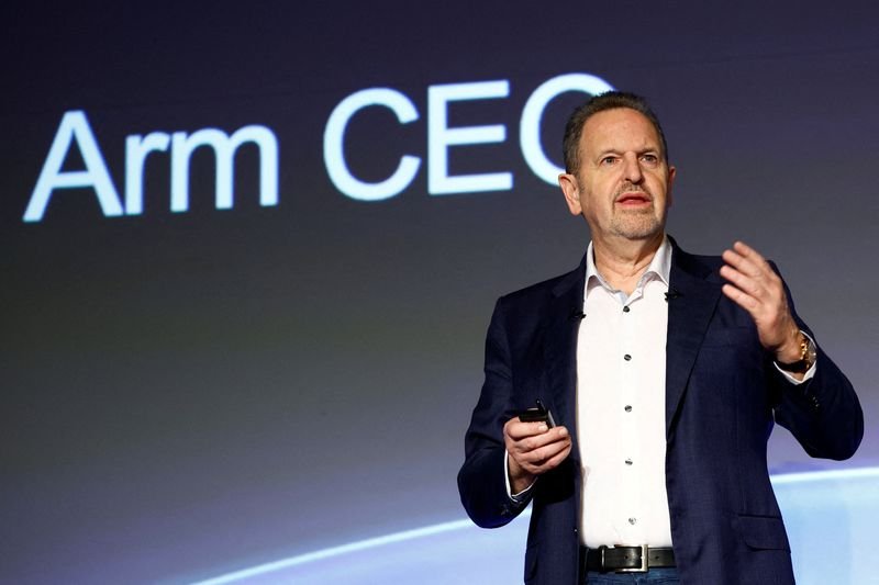 Arm Holdings logo with stock market charts background - Global Banking & Finance Review