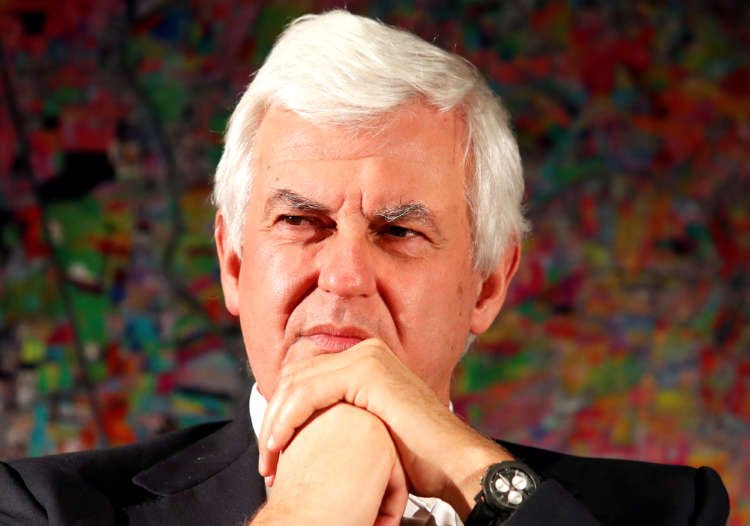 Leonardo S.p.A. CEO Profumo looks on as he attends during a meeting in Rome