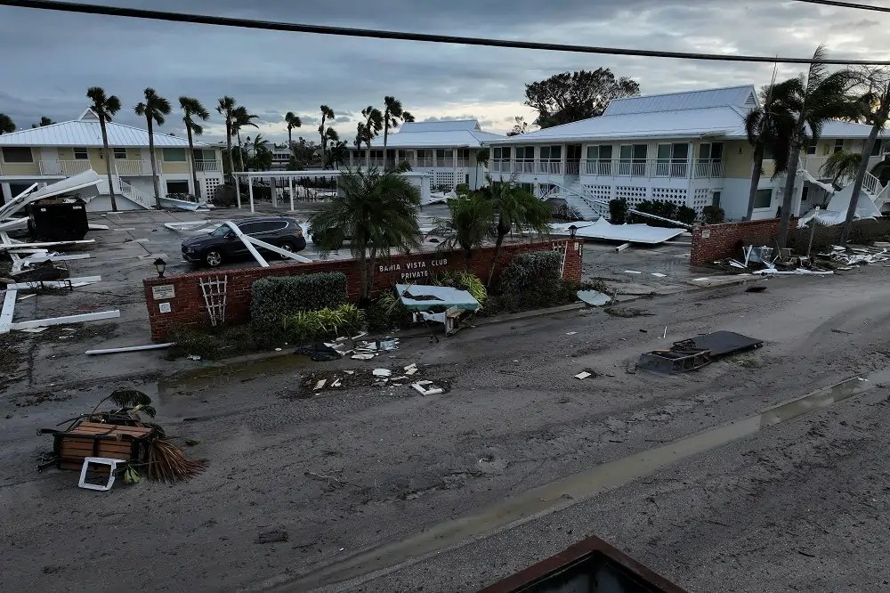 Hurricane Milton aftermath in Florida showing damaged homes and debris - Global Banking & Finance Review