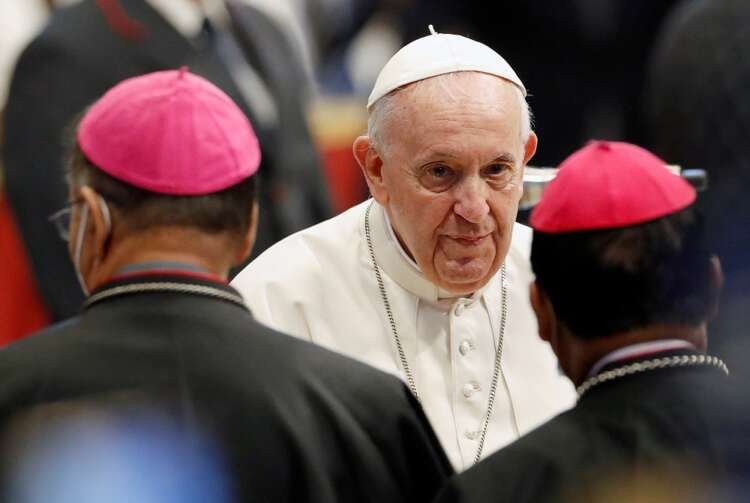 Pope Francis meets with members of Sri Lankan community living in Italy, at the Vatican