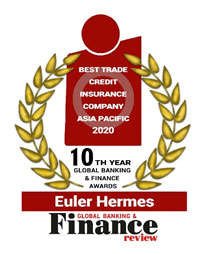 Award ceremony image showcasing Euler Hermes Asia Pacific winning Best Trade Credit Insurance Company - Global Banking & Finance Review