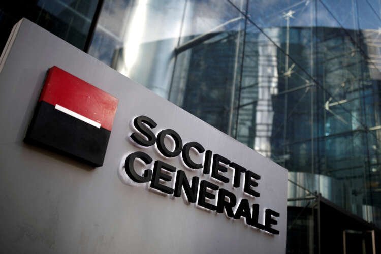Societe Generale logo on headquarters, symbolizing SocGen and Alliance Bernstein's new venture - Global Banking & Finance Review