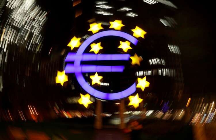 Euro sign in front of European Central Bank, highlighting rising euro zone yields - Global Banking & Finance Review