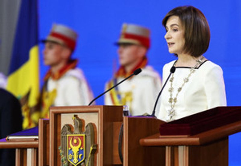 Image for Moldovan president visits area hit by blackouts, blames Russia's Gazprom