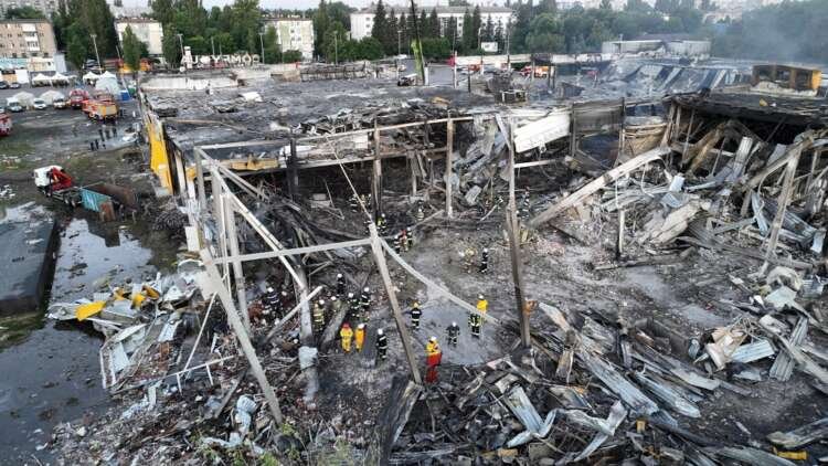 Devastated shopping mall in Kremenchuk, Ukraine, following missile strike - Global Banking & Finance Review