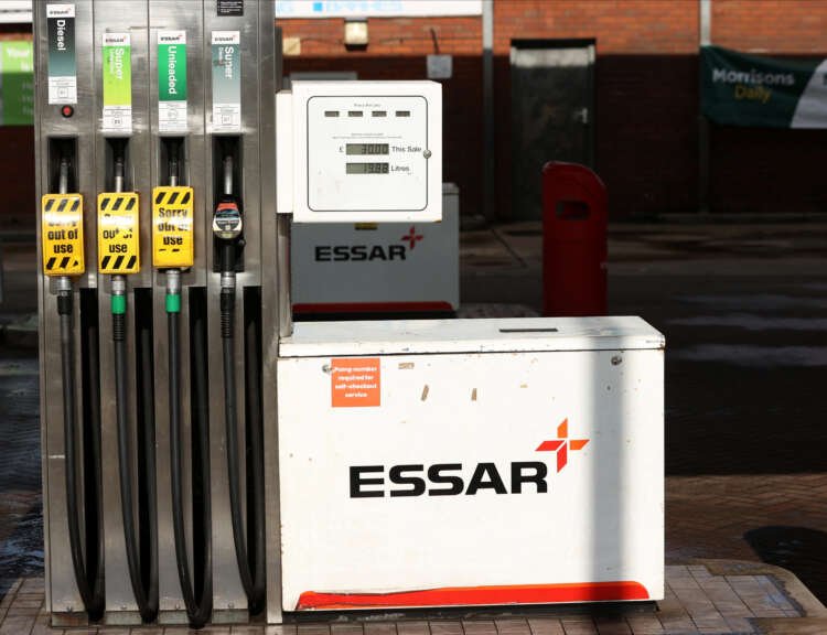 Essar petrol station with empty pumps, representing low-carbon initiatives in UK and India - Global Banking & Finance Review